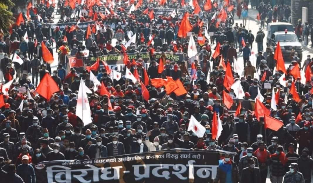 माघ ९ गते राजधानीमा प्रचण्ड-माधव पक्षको माघ जनप्रदर्शन