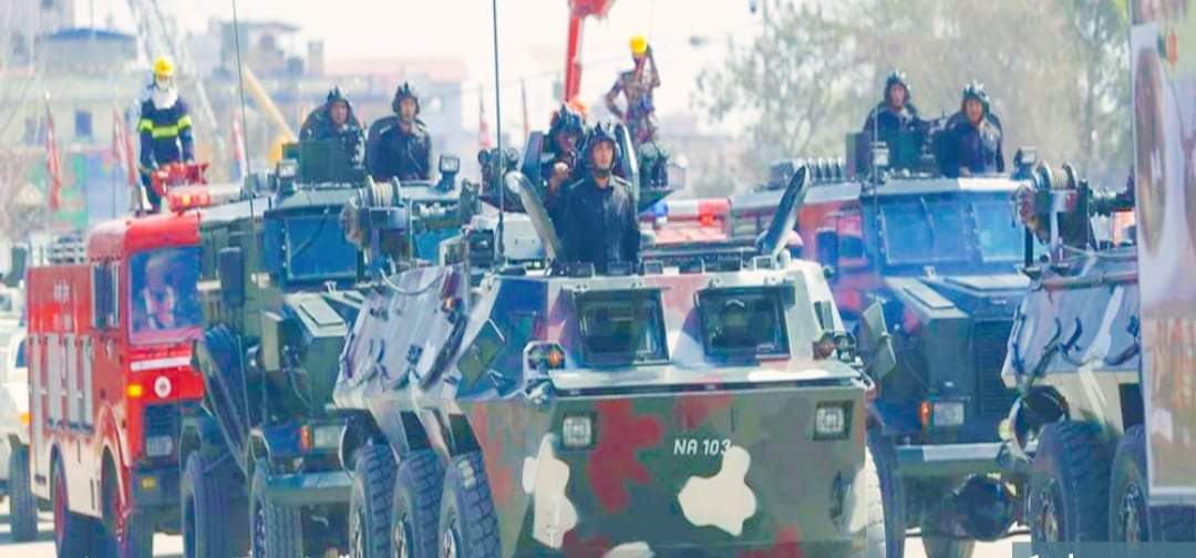 नेपाली सेनाको लडाकू गाडीले उपत्यकामा राति गस्ती गर्ने