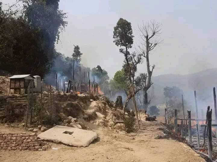 दाङको देउखुरी राजपुरमा आगलागी हुँदा लाखौंको नोक्सान