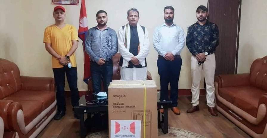 यूथ कांग्रेस अमेरिकाबाट सरकारलाई आधा दर्जन बढी अक्सिजन कन्सन्ट्रेटर सहयोग