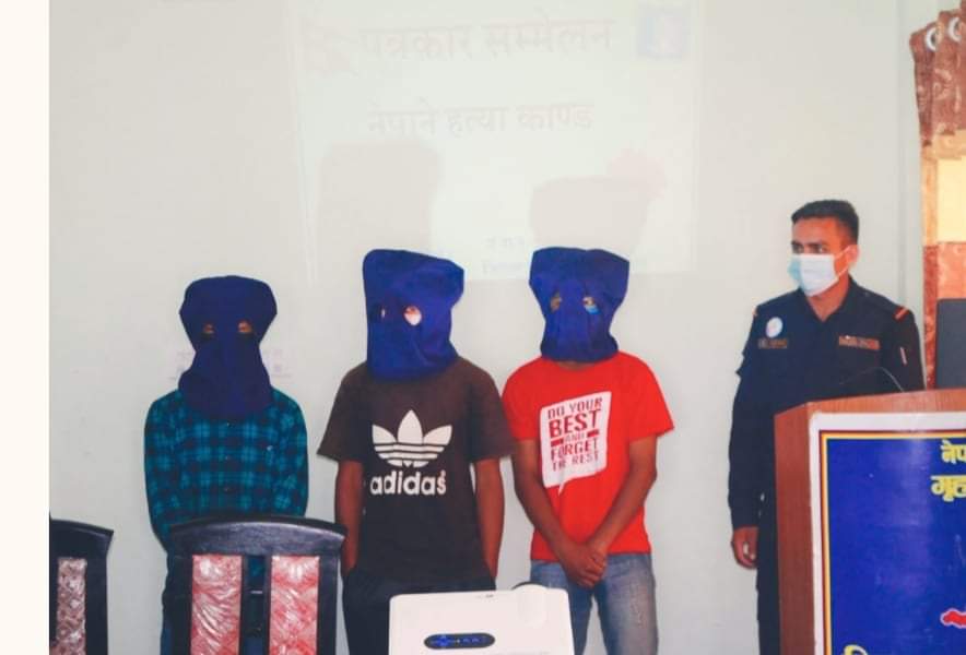 प्यूठानमा युवकको हत्यामा संलग्न ३ जना अभियुक्तहरु सार्वजनिक