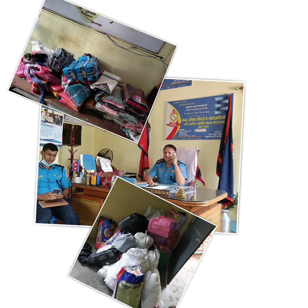 बाँके प्रहरीले तस्करहरुको मनोबल घटाउदै धमाधम अवैध सामाग्री ३ लाख बढीको पक्राउ