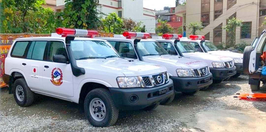 जापान सरकारले नेपाललाई ६ वटा एम्बुलेन्स हन्तान्तरण