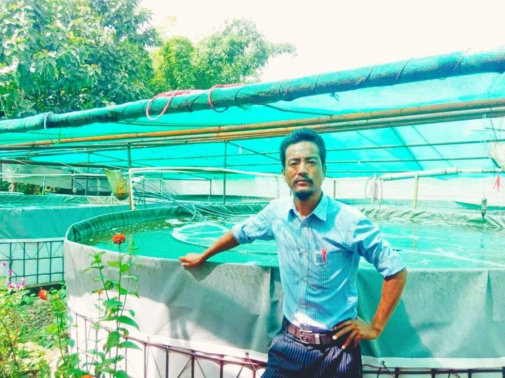 नयाँ प्रविधिबाट माछा पालन गर्दै मा.वि मानपुरका शिक्षक : घर्ती