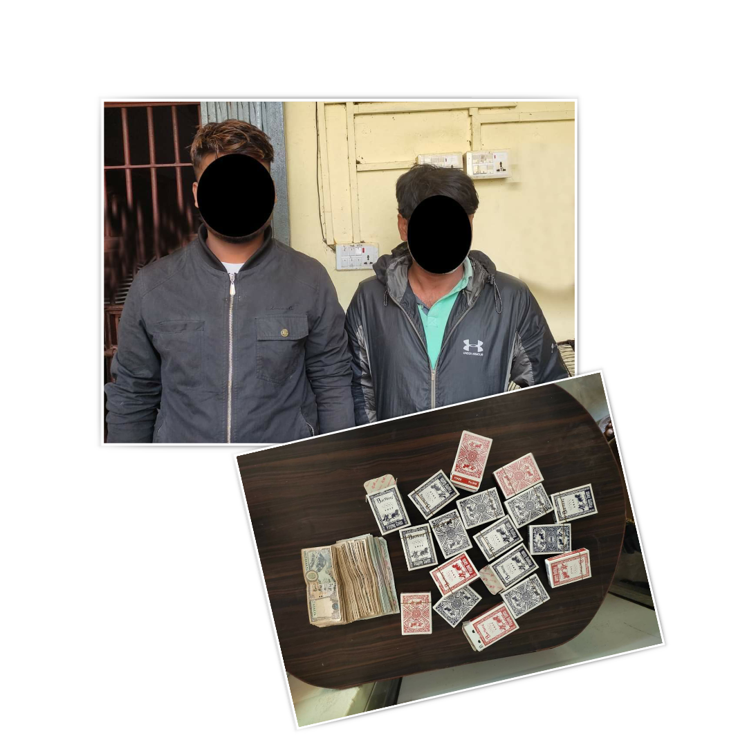 बाँके प्रहरीले धमाधम जुवाडेहरु ६० हजार नगदसहित पक्राउ