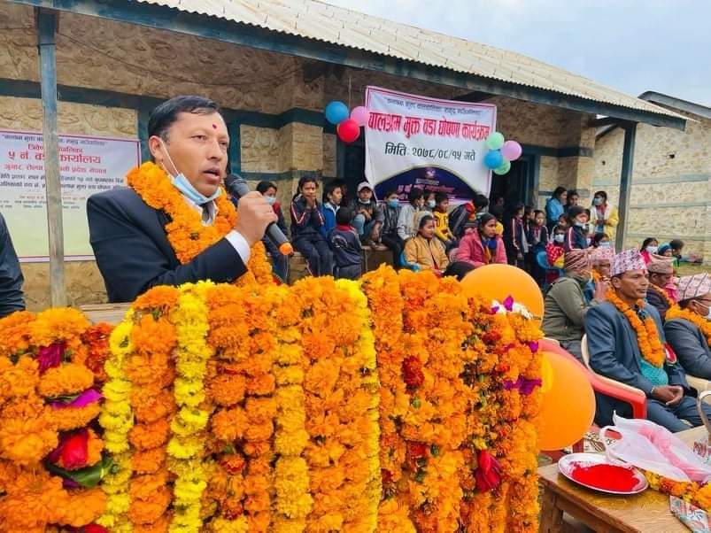 त्रिवेणी गाउँपालिका रोल्पाको ५ नम्बर वडा पहिलो बालश्रम मुक्त वडा घोषणा
