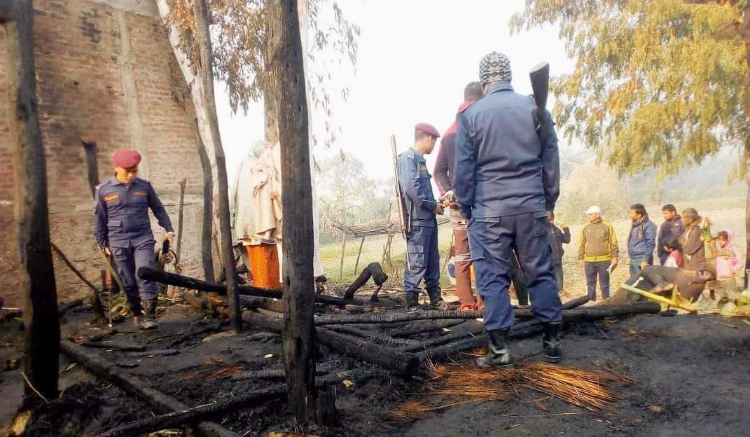 दाङको तुलसीपुरमा भैंसी र चल्ला फममा आगलागी हुँदा २ लाख बराबरको क्षति