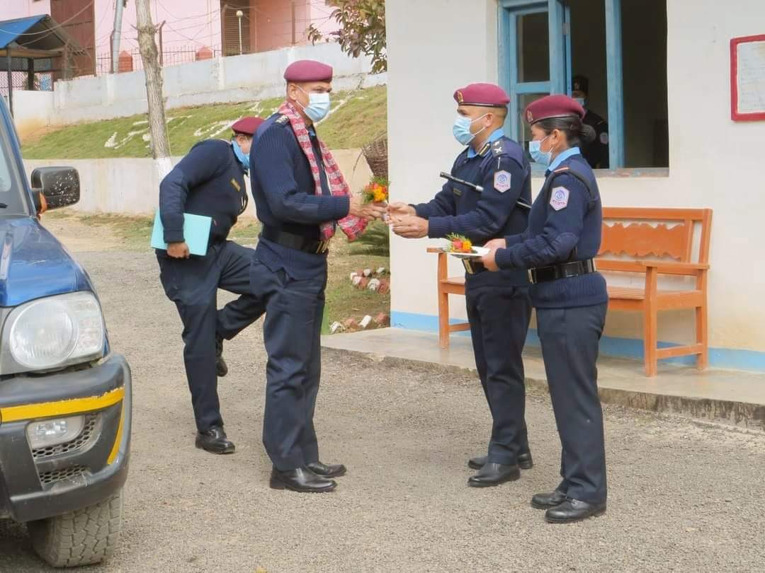 वरिष्ठ प्रहरी उपरीक्षक एसएसपी जनक भट्टराई जिल्ला प्रहरी अर्घाखाँचीको निरीक्षणमा