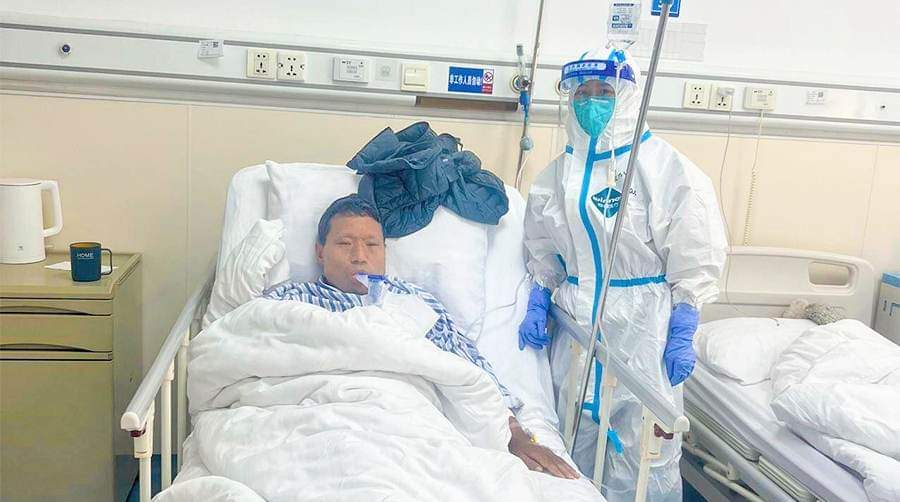 नेकपा माओवादीका नेता वर्षमान पुनको चिनको क्वारेन्टिनमा उपचार हुँदै