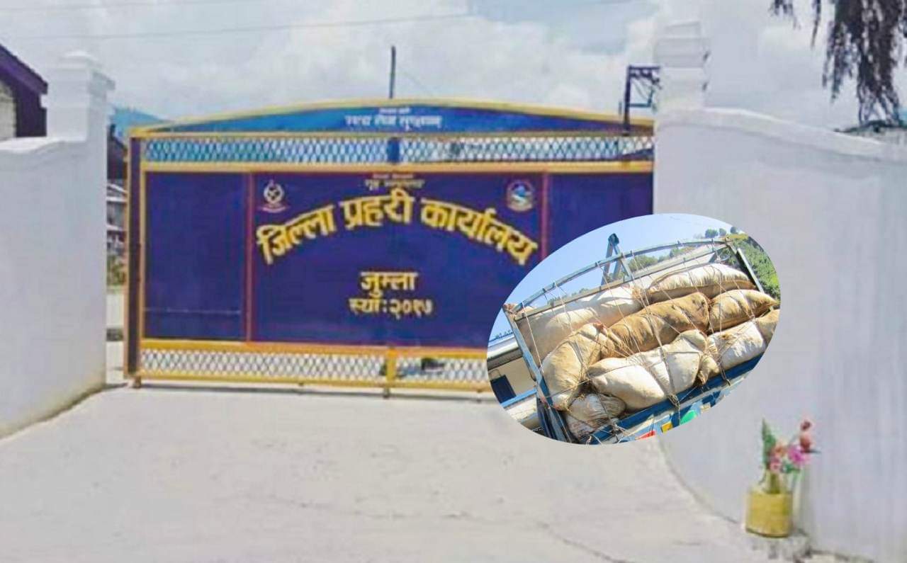 जुम्ला प्रहरीले छुट पुर्जी नभेटिएको जडिबुटी बोकेको ट्याक्टर नियन्त्रणमा