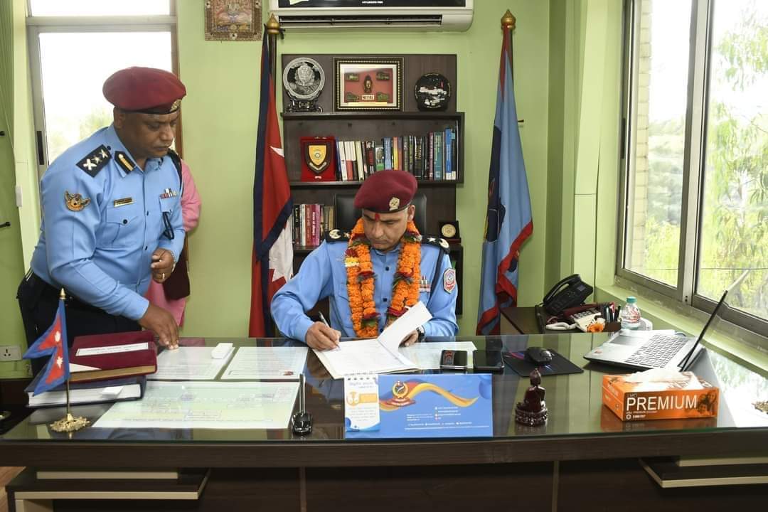 काठमाडौं उपत्यका प्रहरी रानीपोखरीको एआईजी श्यामलाल ज्ञवालीले पदभार ग्रहण