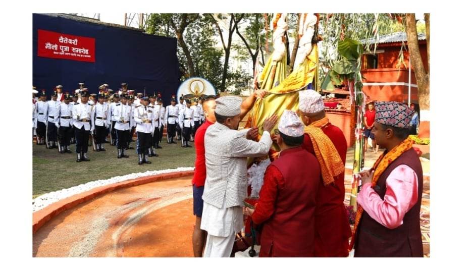 नेपाल प्रहरीका आईजिपी बसन्त बहादुर कुँवरबाट मौलो पूजा सम्पन्न