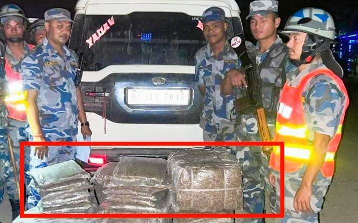 सशस्त्र प्रहरीले १ सय २० केजी गाँजासहित भारतीय गाडी पक्राउ