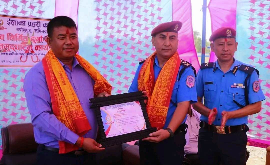 ईप्रका गणेशपुरको नव निर्मित दुर्गा मन्दिरकाे एसपी बस्नेतद्वारा उद्घाटन