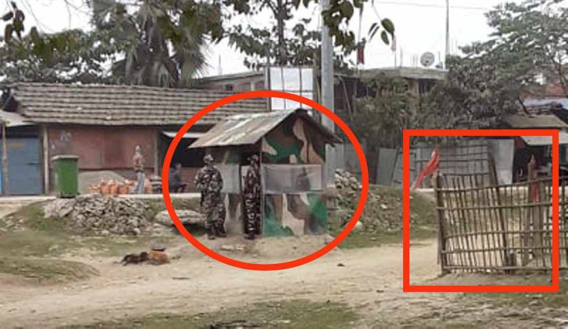 भारतीय सिमामा सुरक्षा बल एसएसबीले नेपाली भूमिमा पोष्ट खडा गरेको हटायो