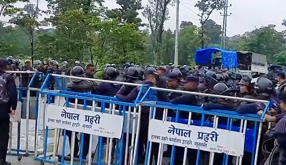 सम्भावित दुर्घटना नहोस भन्दै धरानमा निषेधाज्ञा:बाक्लो सुरक्षाकर्मी परिचालन सबै ठप्प