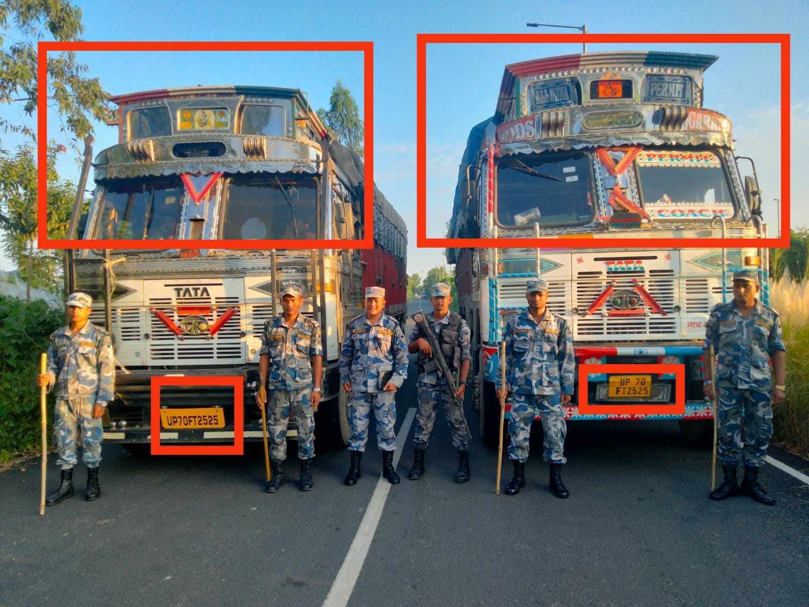 सशस्त्र प्रहरी पर्साले अबैध रुपमा नेपाल भित्रिएको दुई ट्रक सामानहरु पक्राउ