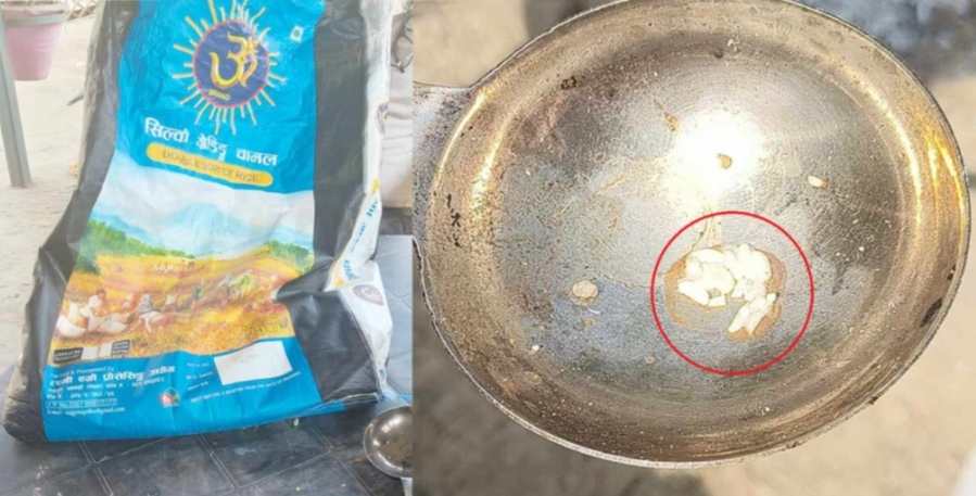 अत्तरियामा प्लाष्टिकको चामल भेटियो पसलमा प्लाष्टिकको चामलहरु ब्यापाक