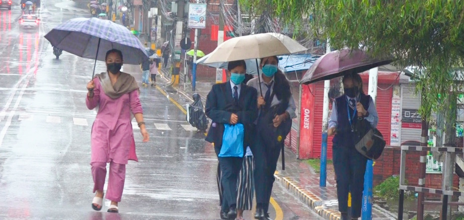 पूर्वी जिल्लामा मनसुनी प्रणालीको प्रभाव बिहीबार वर्षा हुने मौसम पूर्वानुमान महाशाखा