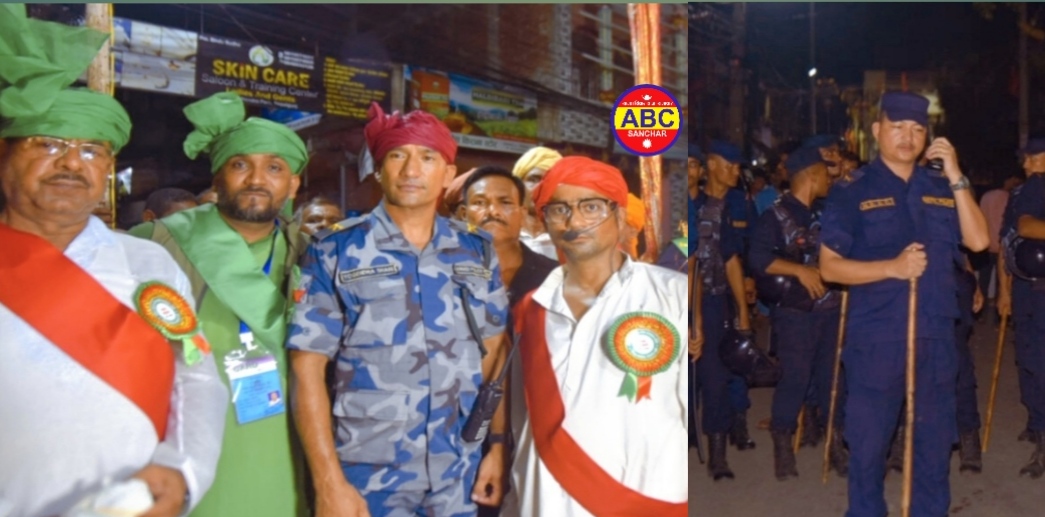 मुस्लिमहरुको मोहर्रम पर्वको अवसरमा बाँके जिल्लाको सुरक्षामा खटिए सुरक्षा प्रमुखहरु रातभर 