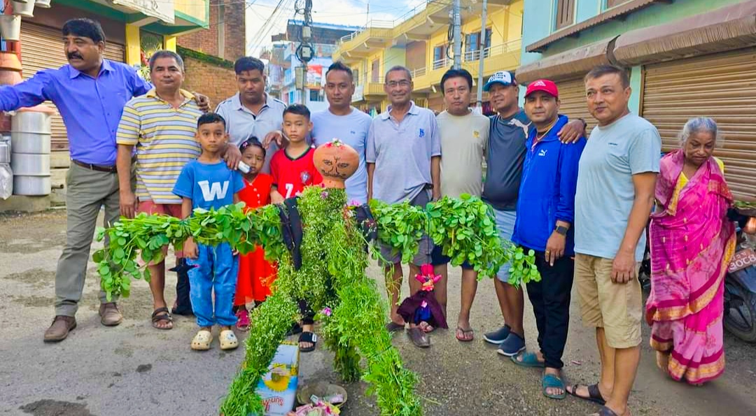 दाङमा नेवार समुदायले गठेमंगल पर्वसँगै लाखे जात्राको प्रारम्भ सुरु