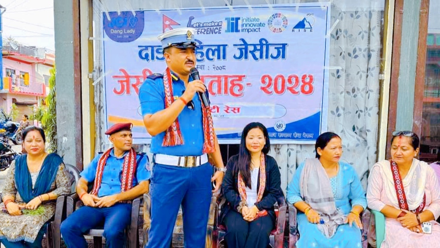 दाङ महिला जेसीज सप्ताह २०२४ अन्तर्गत घोराहीमा स्लो स्कुटी प्रतियोगिता सम्पन्न