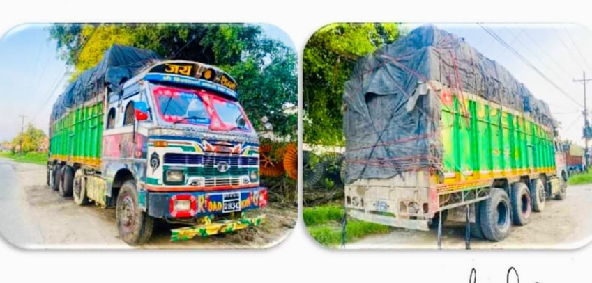 बारा प्रहरीले ९८ लाख ९३ हजार बराबरको विल विजक नभएको समानसहित ट्रक पक्राउ