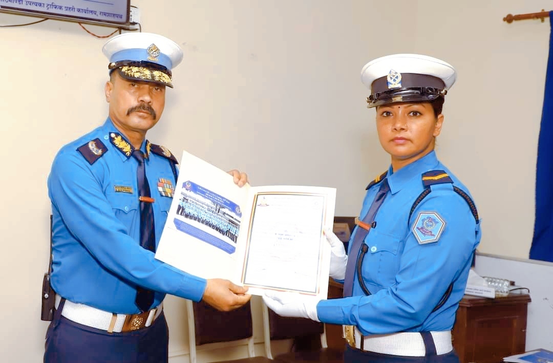 ट्राफिक नियन्त्रण प्रहरी जवानदेखि प्रहरी वरिष्ठ हवलदारसम्म १५२ औं समूहको तालिम कार्यक्रम समापन