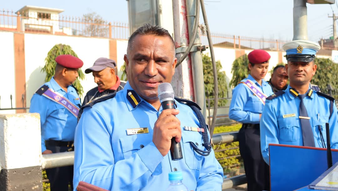 बाँकेमा ट्राफिक सचेतना सुरक्षित मर्यादित यात्रा गर्न सडक दुर्घटना (अभ्यास) बाँके एसपी : कार्की