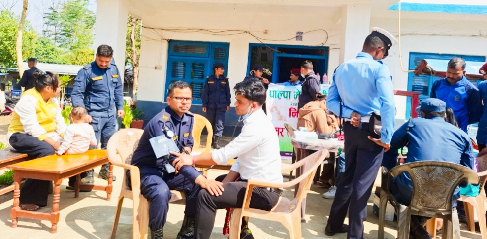 रामपुर पाल्पामा कार्यरत प्रहरी कर्मचारीहरुको निःशुल्क स्वास्थ्य चेकजाँच,