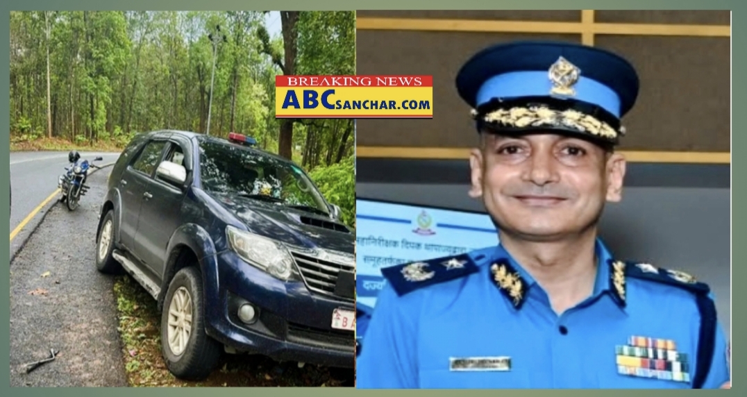 नेपाल प्रहरीका एआईजी राजन अधिकारी चढेको गाडी उदयपुरको जंगलमा दुर्घटनामा