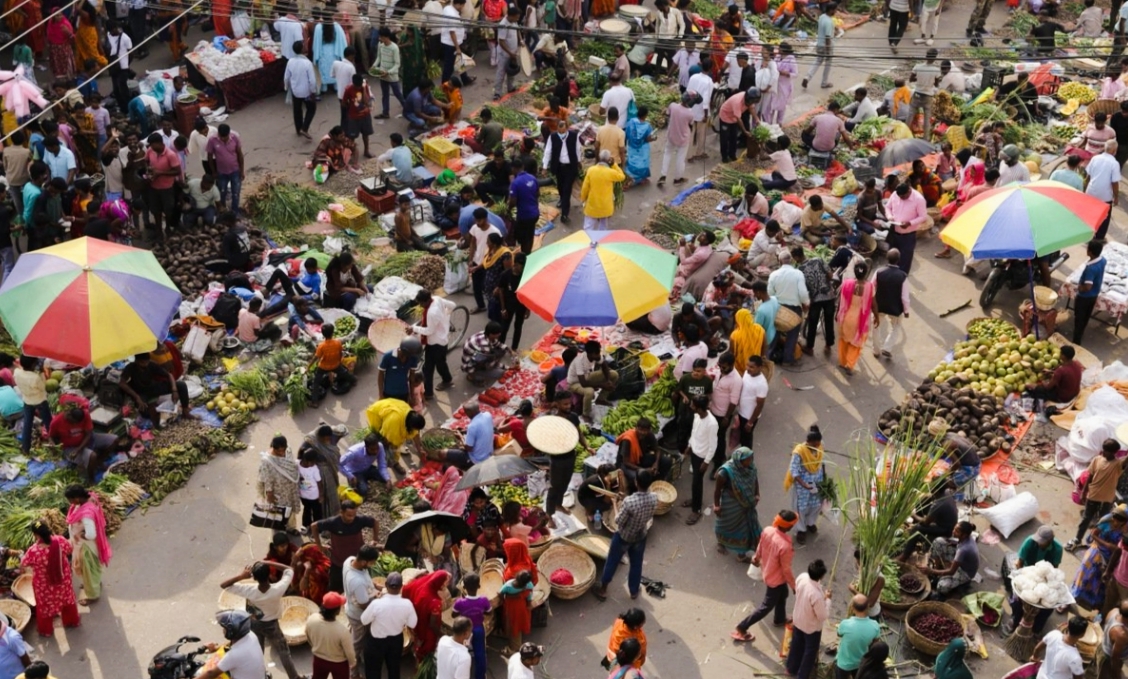 तराईमा उमङ्गका साथ मनाइने ‘छठ’ पर्वका लागि वीरगञ्जको घण्टाघर चोकमा किनमेल गर्नेहरुको भिड,