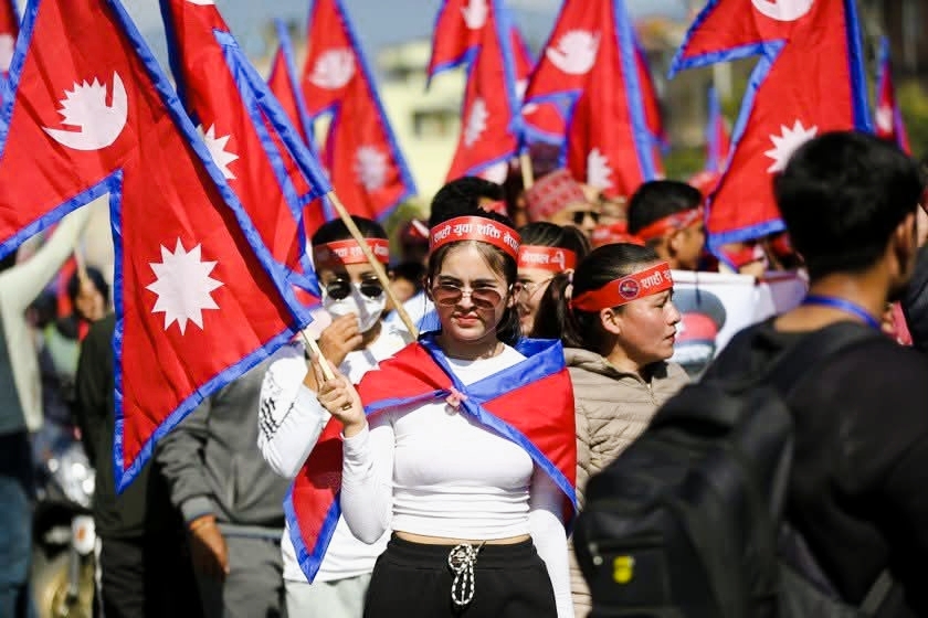 राजसंस्था पक्षधरहरूको काठमाडौँमा प्रदर्शन,